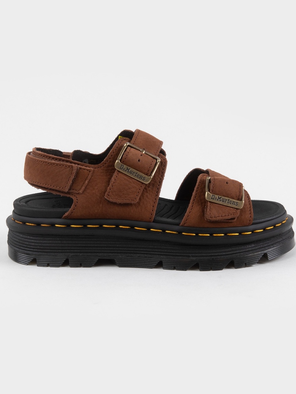 Dr. Martens Zebzag Womens Brown Milled Nubuck Leather Platform Sandals Size 10